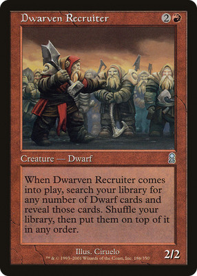 Dwarven Recruiter #186 (HP) Odyssey ODY Magic MTG