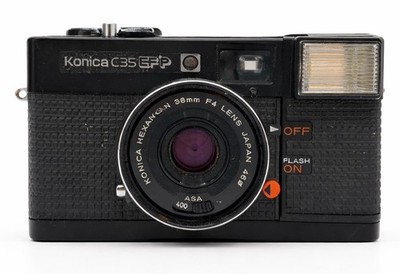 Konica C35 EF P Kompaktkamera - Hexanon 38mm f/4 - Blitz Japan