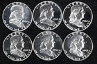 1962 Franklin Proof Half Dollars - Thick Frosty Cameo Obverse - 6pc Bulk Lot