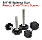 3/8"-16 Stainless Steel Rosette Knob Thumb Screws Select Size Color USA 4 Pack