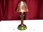 "GRAPE & CABLE" GREEN CANDLE LAMP #-2 COMPLETE PERFECT CARNIVAL BY: NORTHWOOD