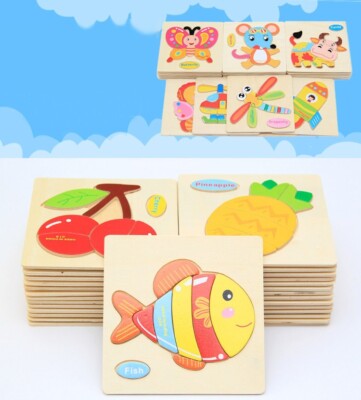 Holzpuzzle Spielzeug Kinder Kleinkind Tier Schiff Puzzle Vorschule