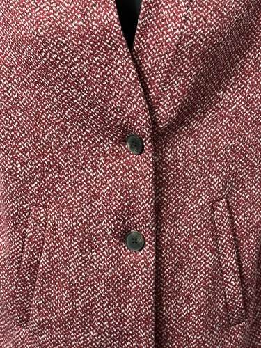 Old Navy Red Tweed Fleece Lined Jacket Peacoat Pea Coat Women's Small - Picture 6 of 8