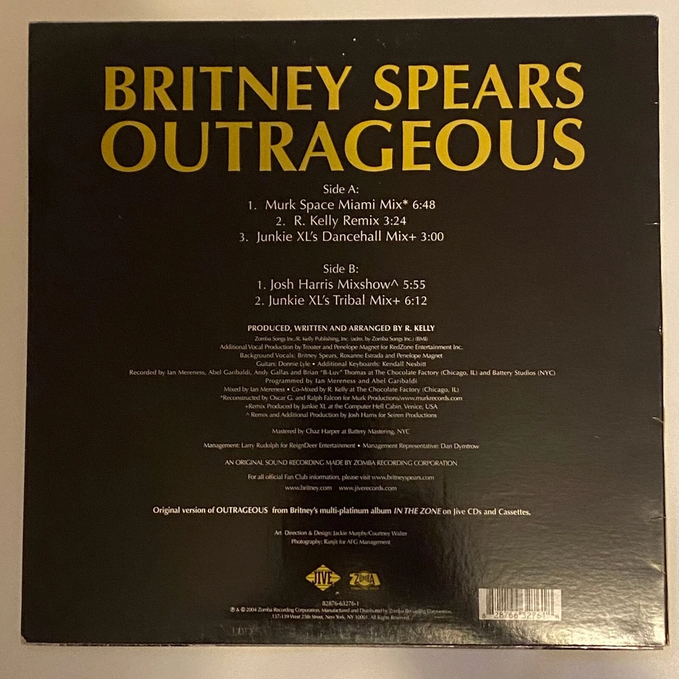 BRITNEY SPEARS - OUTRAGEOUS ORIG 2004 US 12" VINYL MAXI SINGLE NM - Image 2 of 4