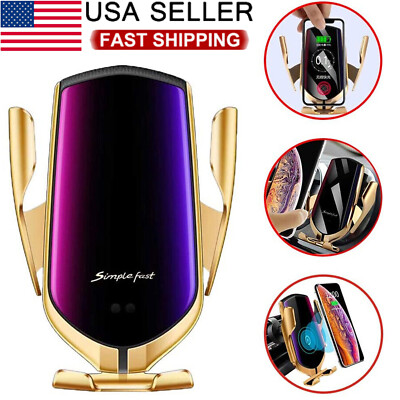 Wireless Automatic Clamping Smart Sensor Car Phone Holder Fast Charger Mount 10W