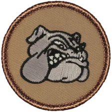 Bulldog Patrol Patch - 2" Round Embroidered Patch (174)