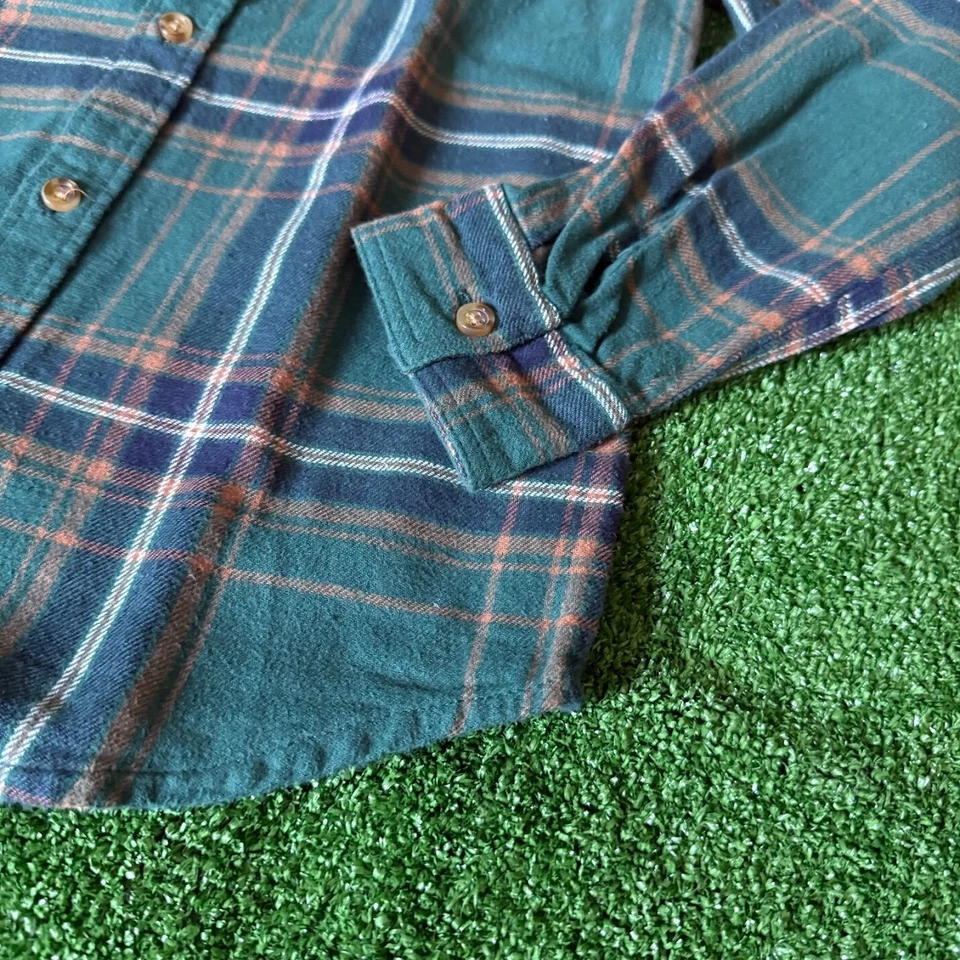 Jumping Beans Button Up Long Sleeve Classic Plaid Green Cotton Shirt Size 8 - Image 3 of 4
