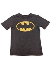 Boys Black  Yellow Batman Logo T-Shirt Superhero Tee Shirt