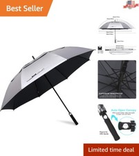Spacious 68-Inch UV Protection Umbrella - Windproof Sun Rain Shade for Outdoors