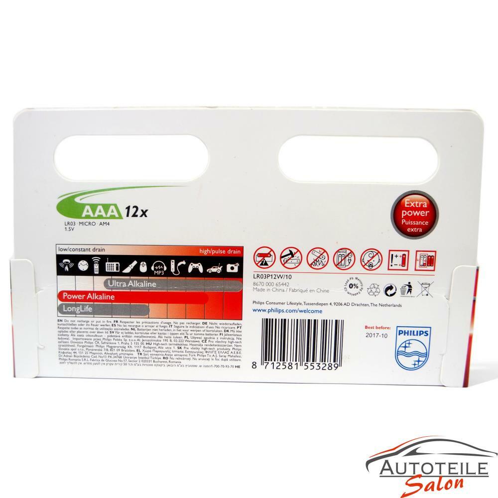 Thumbnail - 1x Philips Power Alkaline Batterie Aaa Lr03p12w - 36er Pack