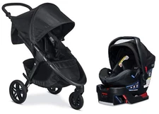 Britax B-Free Stroller & B-Safe Gen2 Flexfit Car Seat Cool Flow Grey TS New!
