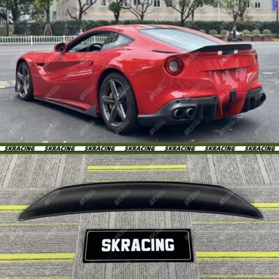 For Ferrari F12 Berlinetta Carbon Fiber Rear Trunk Lip Spoiler Wing Body Kits
