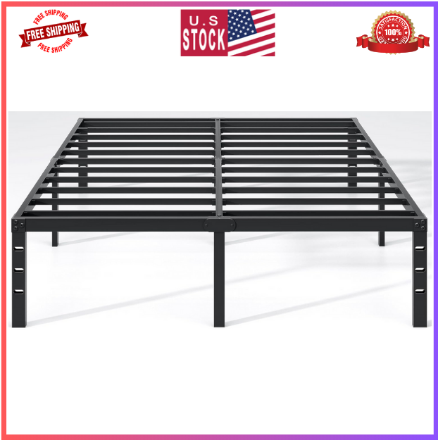 Heavy Duty Queen Metal Bed Frame with Under Bed Storage Space  -image