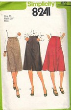 8241 Vintage Simplicity Sewing Pattern Misses Set of Skirts Top Stitched OOP SEW
