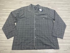 Polo Ralph Lauren Sleepwear Button Shirt Mens Size XL Plaid Gray Long Sleeve 55