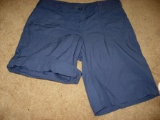 Womens Dark Blue H M Flat Front Shorts 4