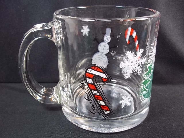 starbucks glass christmas mug