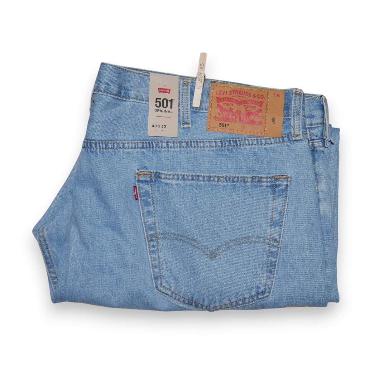 Levis 501 Men's Size 48X30 Blue Jeans Original Fit Straight Levis 501 Men's Size 48X30 Blue Jeans Original Fit Straight