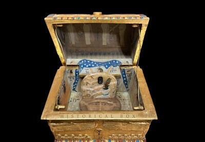 Large Goddess Nut Box with Goddess Hathor and Ancient Egyptian Heiroghlyphics