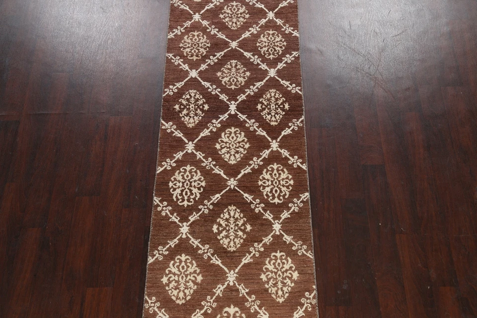 Transitional Gabbeh Kashkoli Oriental Runner Rug Hand-knotted Wool Hallway 3x10 - Image 3 of 4