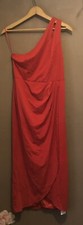 Red Asymmetric Dress Women’s Size M Summer Evening Below Knee Dress S1D23