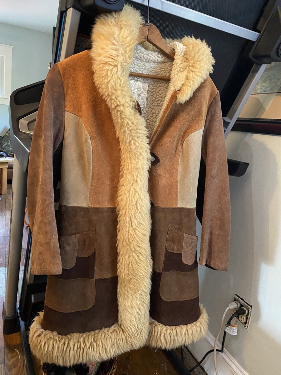 RARE* 60s/70s Columbia Leather Garments Patchwork Suede Sherpa