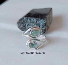 Aquamarine Ring, Silver Band Ring, 925 Sterling Silver, Gemstone Ring, All Size