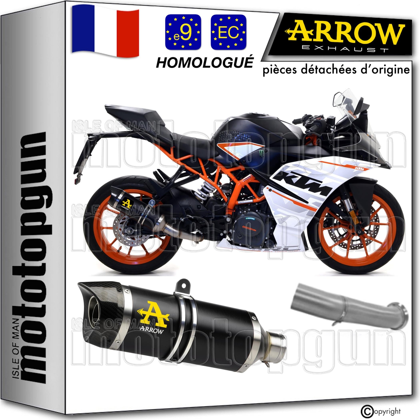 Pot echappement Arrow homologue avec gain de couple pour KTM RC 390 2020
