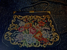 Purse Carpet Bag Floral 1950/60 Black Floral I DO HAVE ALOT MORE MESSAGE 4-INFO
