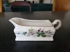 RARE ANTIQUE BRIDGWOOD & SON 656 FLORAL GRAVY BOAT ENGLAND PORCELAINE OPAQUE