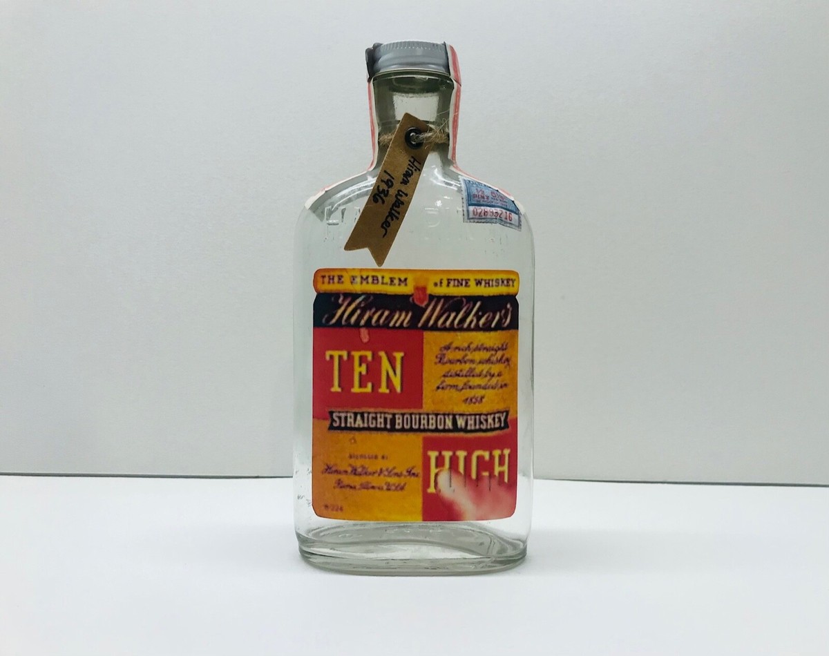 134 Hiram Walker's Ten High Bourbon Whiskey Vintage/Antique