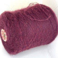 Burgundy ALPACA WOOL FLUFFY Yarn on Cone for Crafts Knitting USA TARIFF FREE