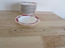 Vintage Homer Laughlin China Majestic Saucer Multicolor Floral Burgandy Band