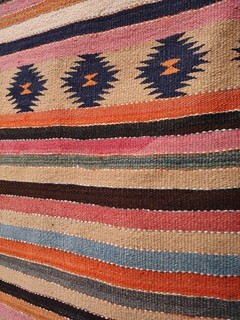 Navajo Rug Antique Native American Indian Color Banded Child's Blanket Weaving