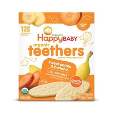 Happy Baby Gentle Teethers Organic Teething Wafers Banana Sweet Potato Soothing