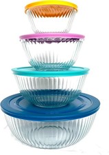 Pyrex Glass Mixing Bowls 8 Piece Set with Lids