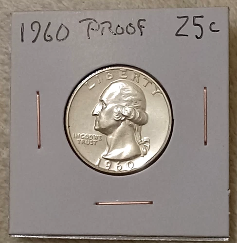 🟅 1960 PROOF 90% Silver Wash. Quarter 25¢ @ MELT*