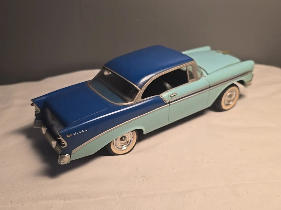 Vintage 1956 Chevy Bel Air Model Car 1/25 Blue 2 - Tone - Image 4 of 4
