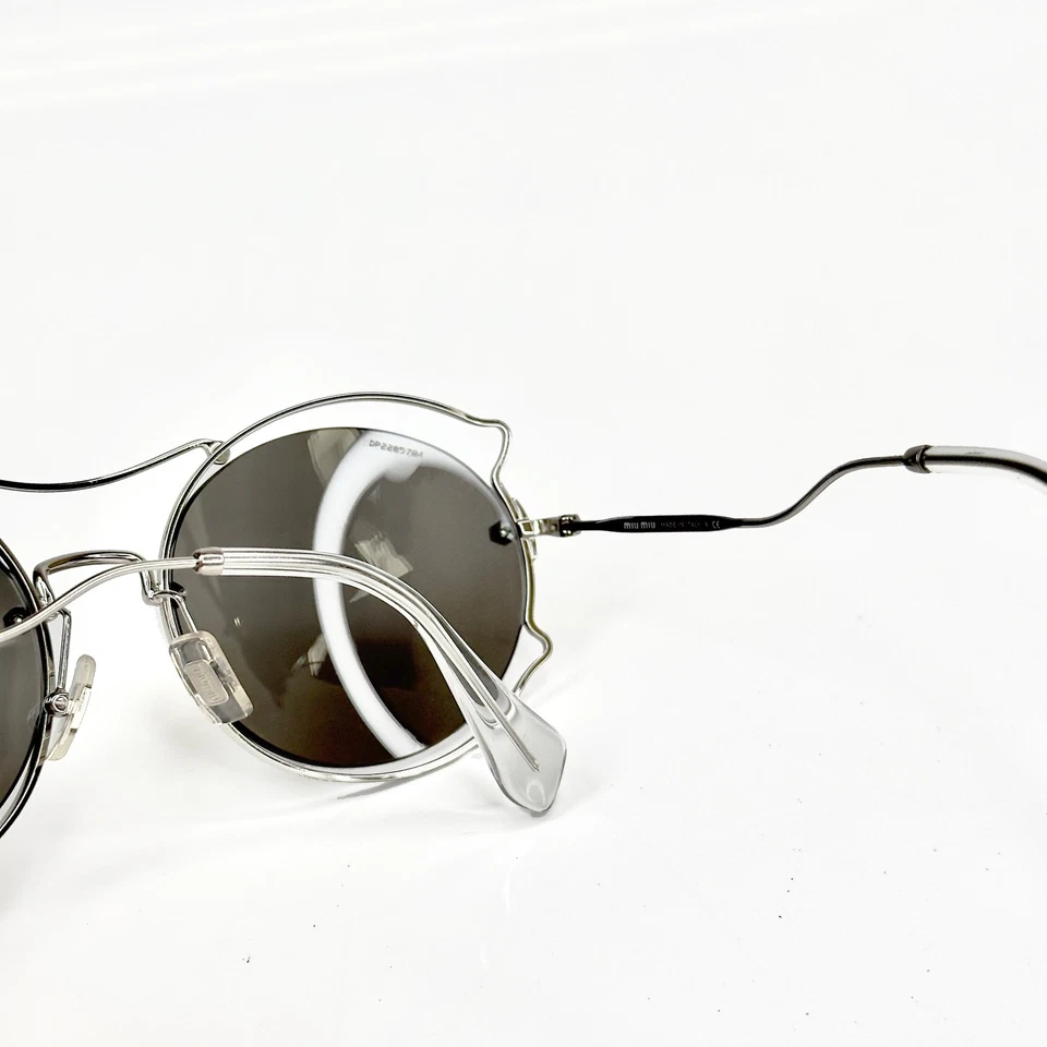 MIU MIU MU50SS SCENIQUE Evolution 50S Silver Mirrored Round Metal Wire Sunglass - Image 3 of 4