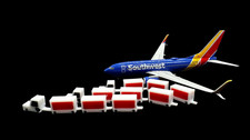 1/400 Scale Premium Airport Red Baggage Carts for Gemini Jets/NG, Southwest/Play