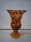 Vintage 1990's Murano Style, Tortoise Shell Pattern, X LG Glass Vase; 15" H