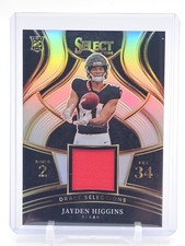 JAYDEN HIGGINS 2025 SELECT ROOKIE DRAFT SELECTIONS SILVER PRIZM PATCH /149 Q4193