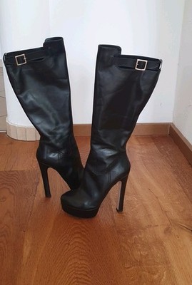 Neu Cavallini ital. Designerschuhe Plateau Leder Stiefel  Gr. 37 schwarz 