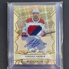 2022-23 UD Ice Hockey Rookie Gold Sticker Auto Serial #83/99 Jordan Harris #147