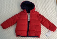 NEW with Tags NWT Carters Girls Size 6 Puffer Jacket Full Zip Up Hooded Coat