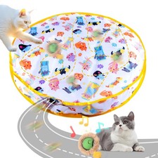Interactive Cat Toys Fast Rolling in Play Pouch, Motion Activate Chirping Cat...