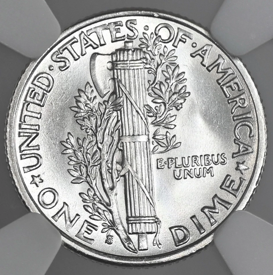 1939-S  10C  MERCURY SILVER DIME  "SAN FRANCISCO MINT"  NGC MS66 #8345184-021 - Image 3 of 4