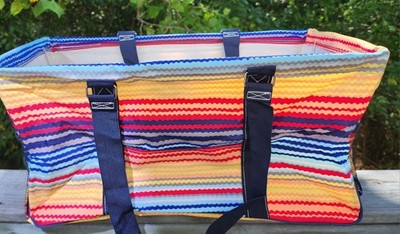 NGIL Multicolor Stripes  Collapsible Haul-It-All Utility Tote-Monogram Available