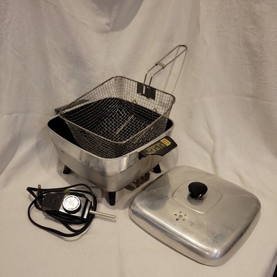 Magic Maid Food Simmer Electric Sauce Pan with Lid & Deep Fryer Basket
