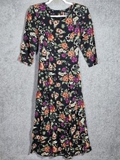 Jamie Brooke Dark Floral Dress Womens Size Small Whimsigoth Cottagecore Prairie